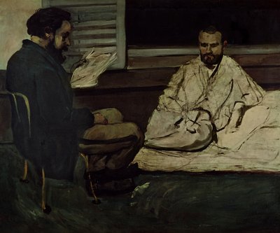 Paul Alexis (1847-1901) liest ein Manuskript an Emile Zola (1840-1902) 1869-70 von Paul Cézanne